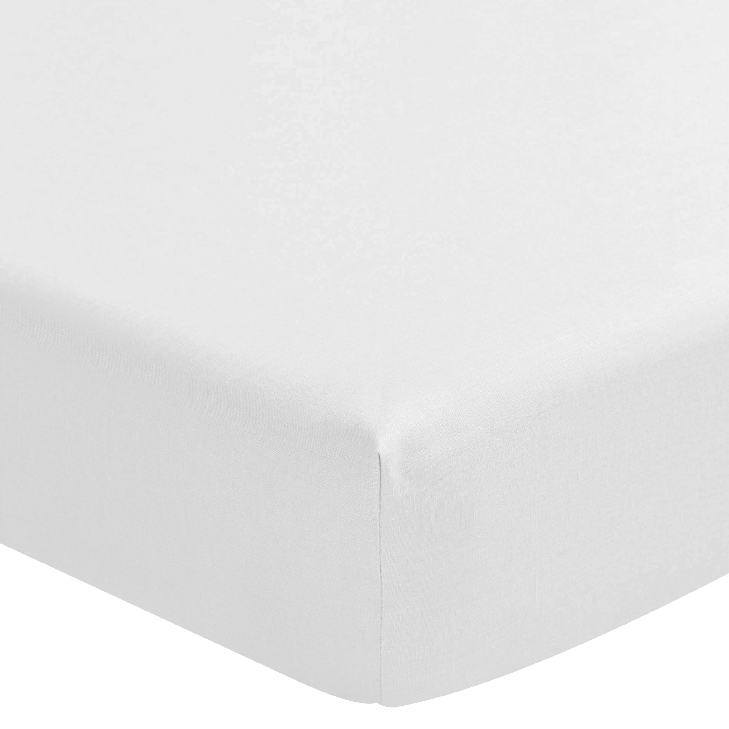 Alexandre Turpault Hoeslaken Nouvelle Vague Stonewashed Linnen Wit