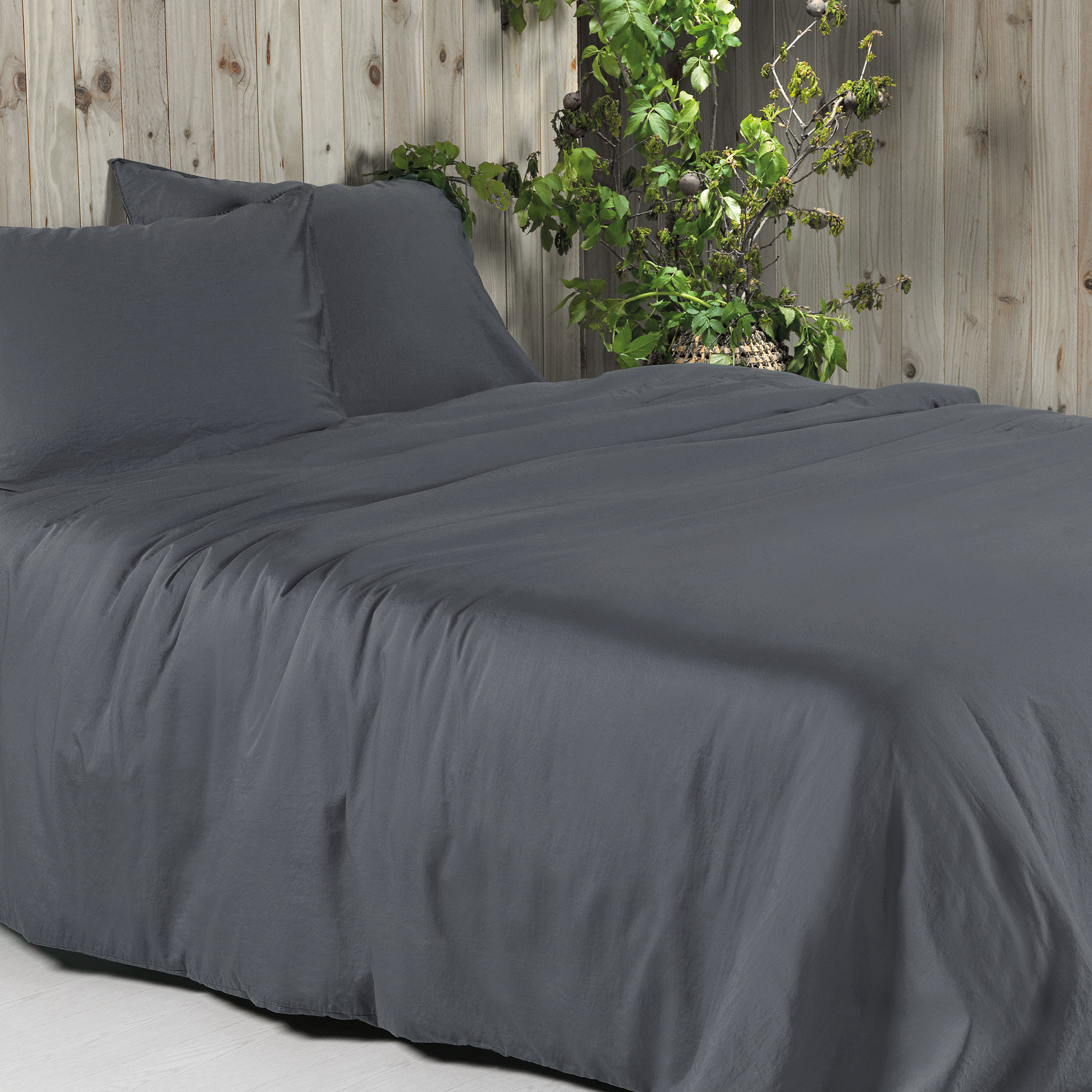 Dommelin Dekbedovertrekset Lavado Stonewashed Satijn 300TC Olifantgrijs