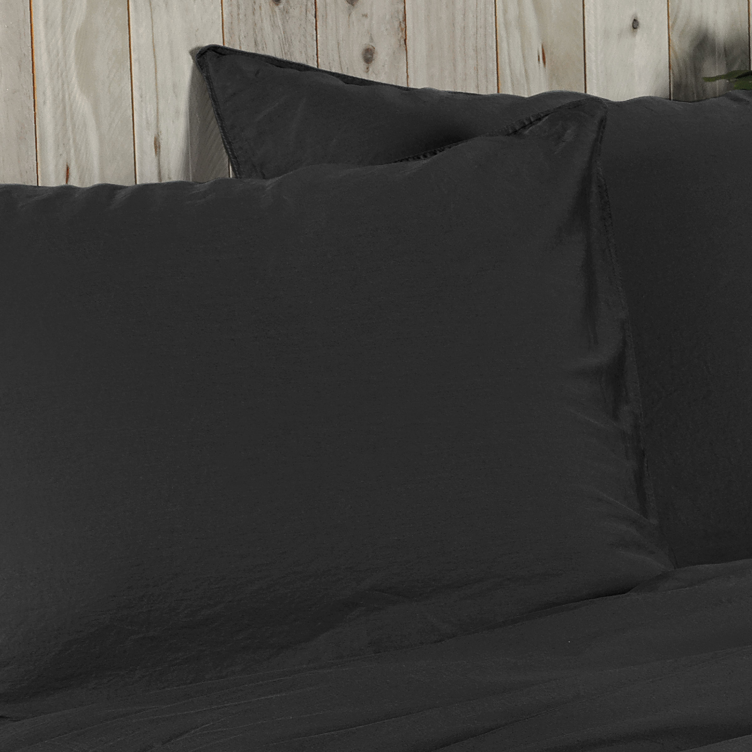 Dommelin Kussensloop Lavado Stonewashed Satijn 300TC Steenkool 60 x 70 cm