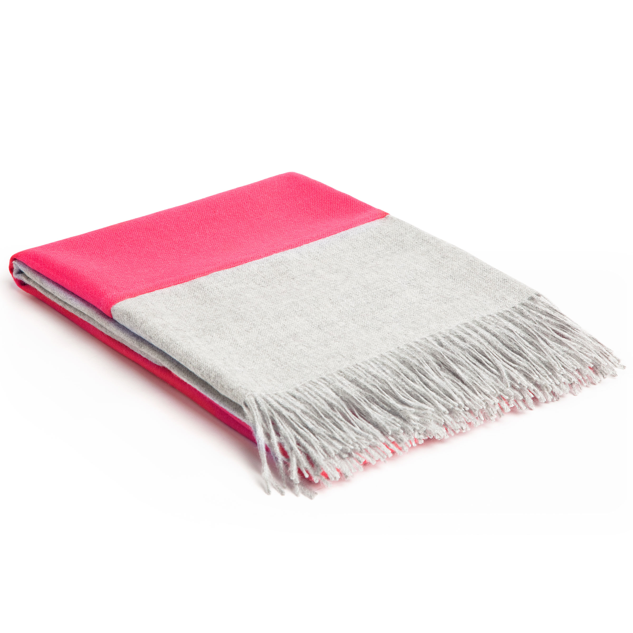 Mrs.Me Plaid Jazz Baby Alpaca Light Grey - Flamingo 130 x 170 cm