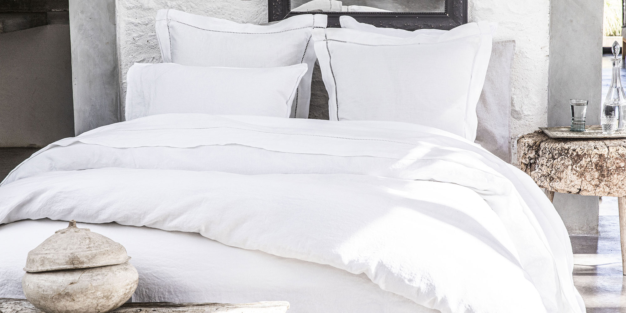 Alexandre Turpault Dekbedovertrek Set Regence Linnen Wit 
