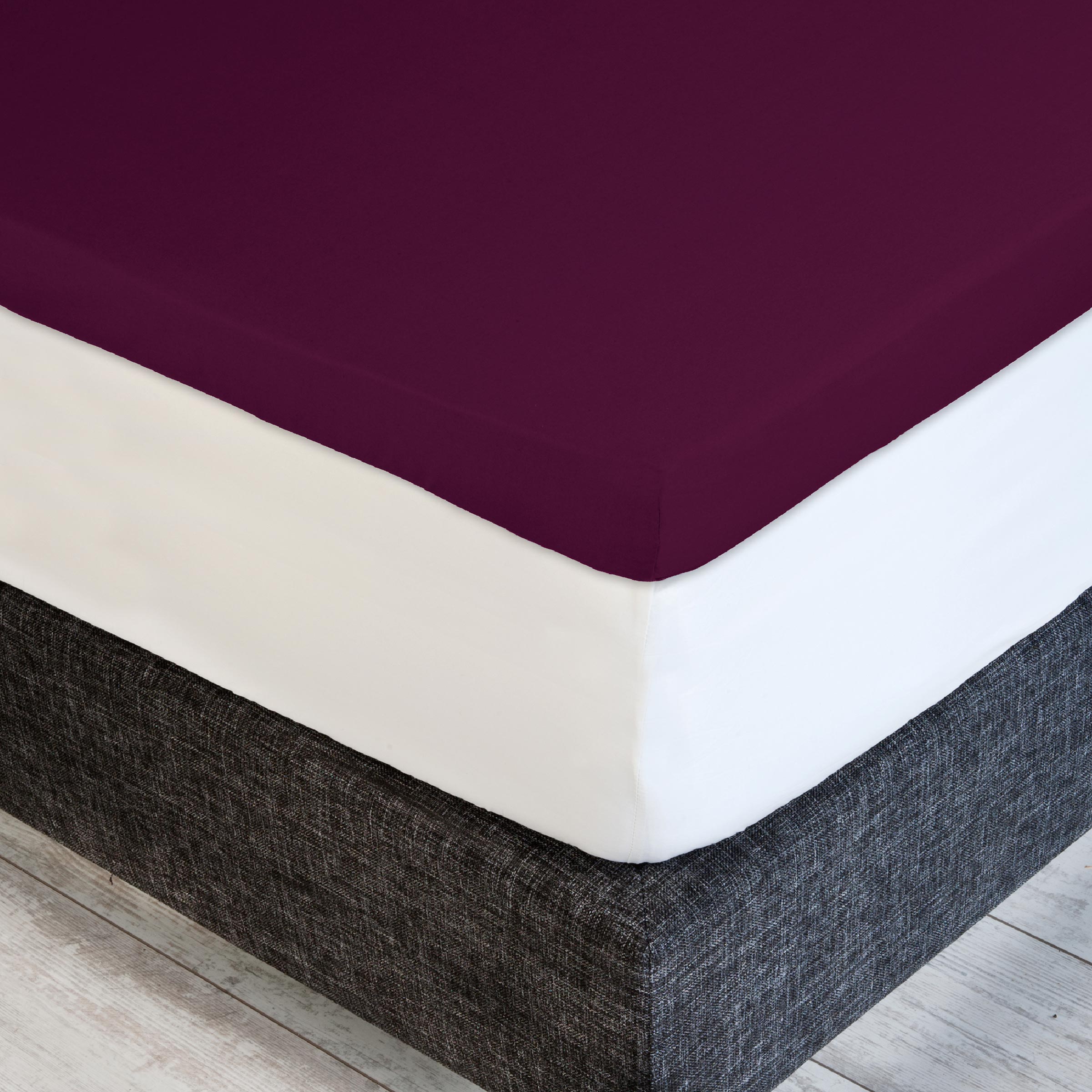 Dommelin Dubbel Split Topper Hoeslaken Satijn 300TC Aubergine