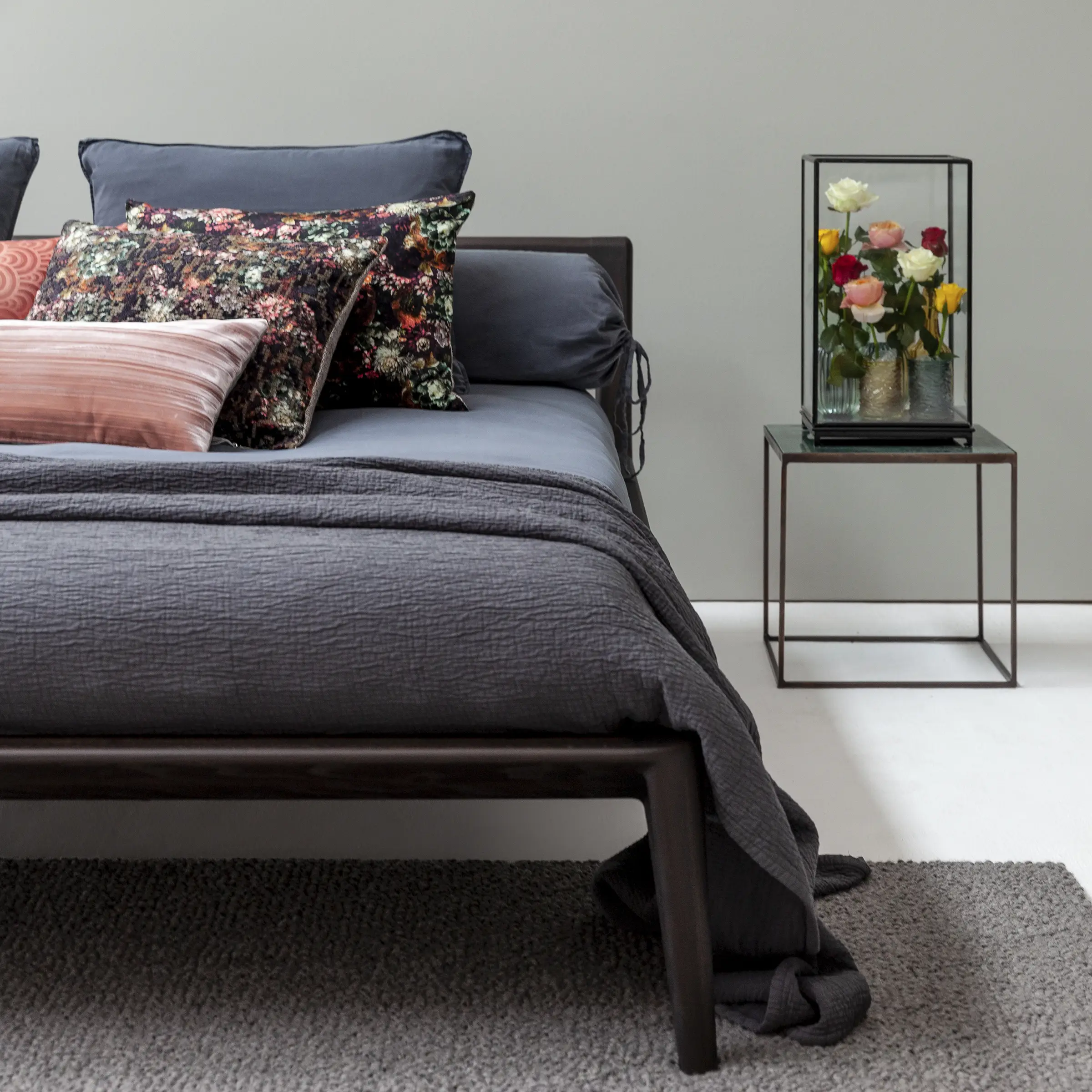 Mrs.Me Dekbedovertrekset Stilo Stonewashed Satijn 300TC Steel Grey