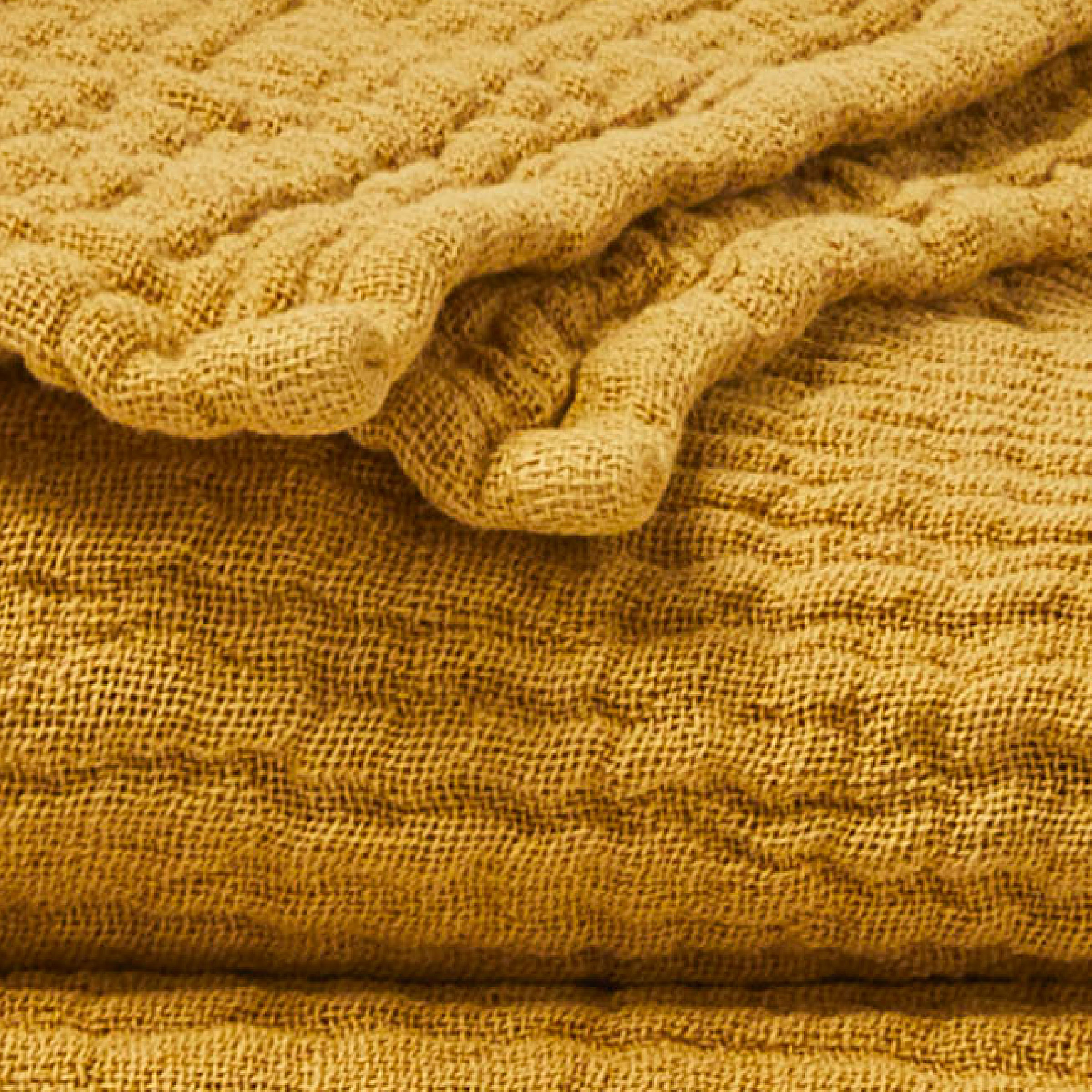 Essix Sprei Jazzy Stonewashed Katoengaas Moutarde 260 x 240 cm