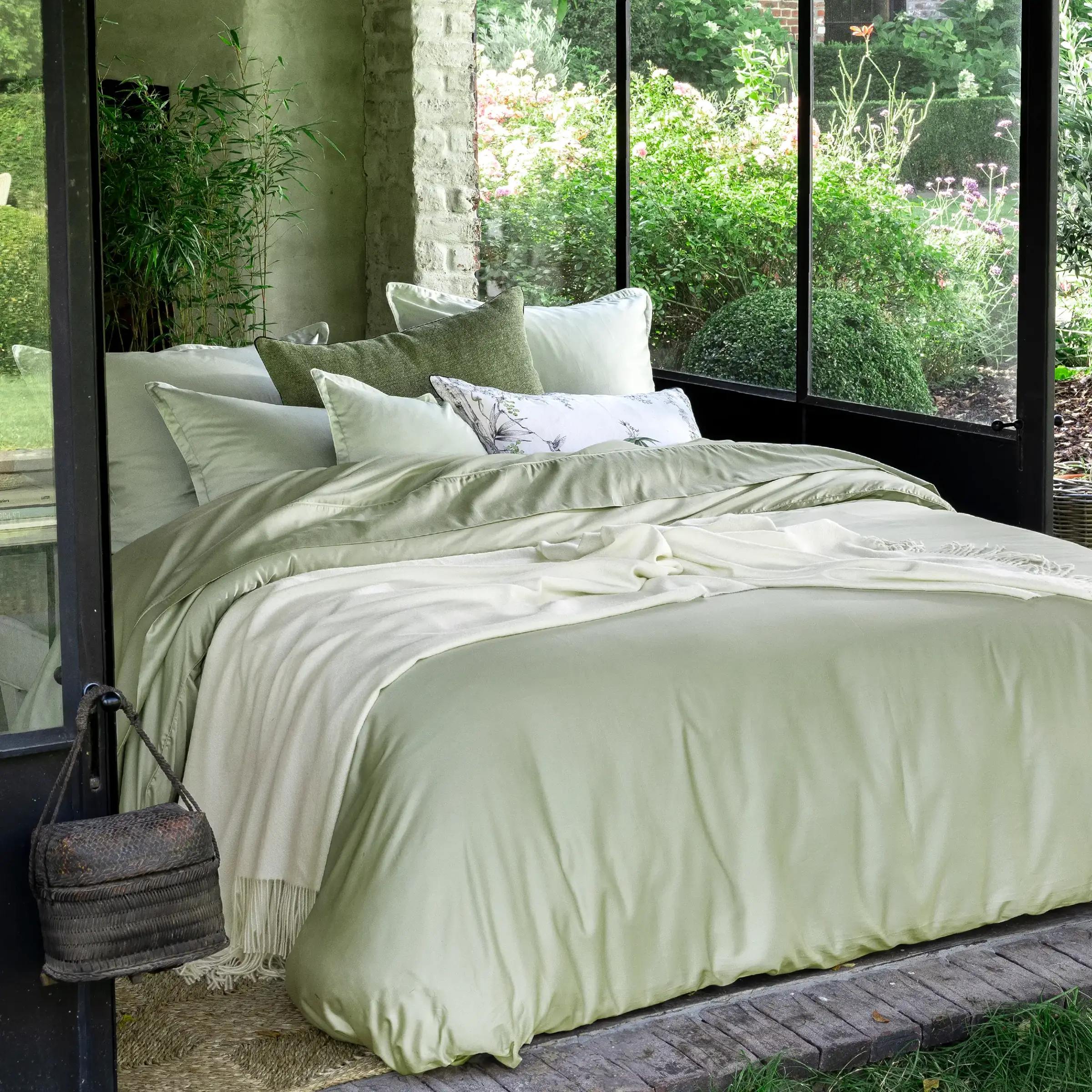 Alexandre Turpault Laken Teophile Organic Satijn 300TC Linden Green