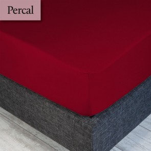 Dommelin Hoeslaken Percal 200TC Rosso