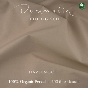 Dommelin Dubbel Split Topper Hoeslaken 10-14 cm Organic Percal 200TC Hazelnoot