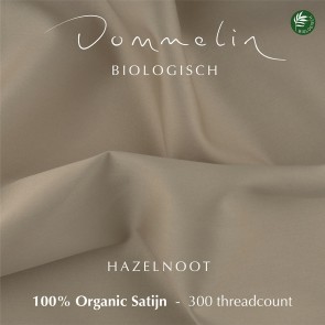 Dommelin Dubbel Split Topper Hoeslaken 10-14 cm Organic Satijn 300TC Hazelnoot