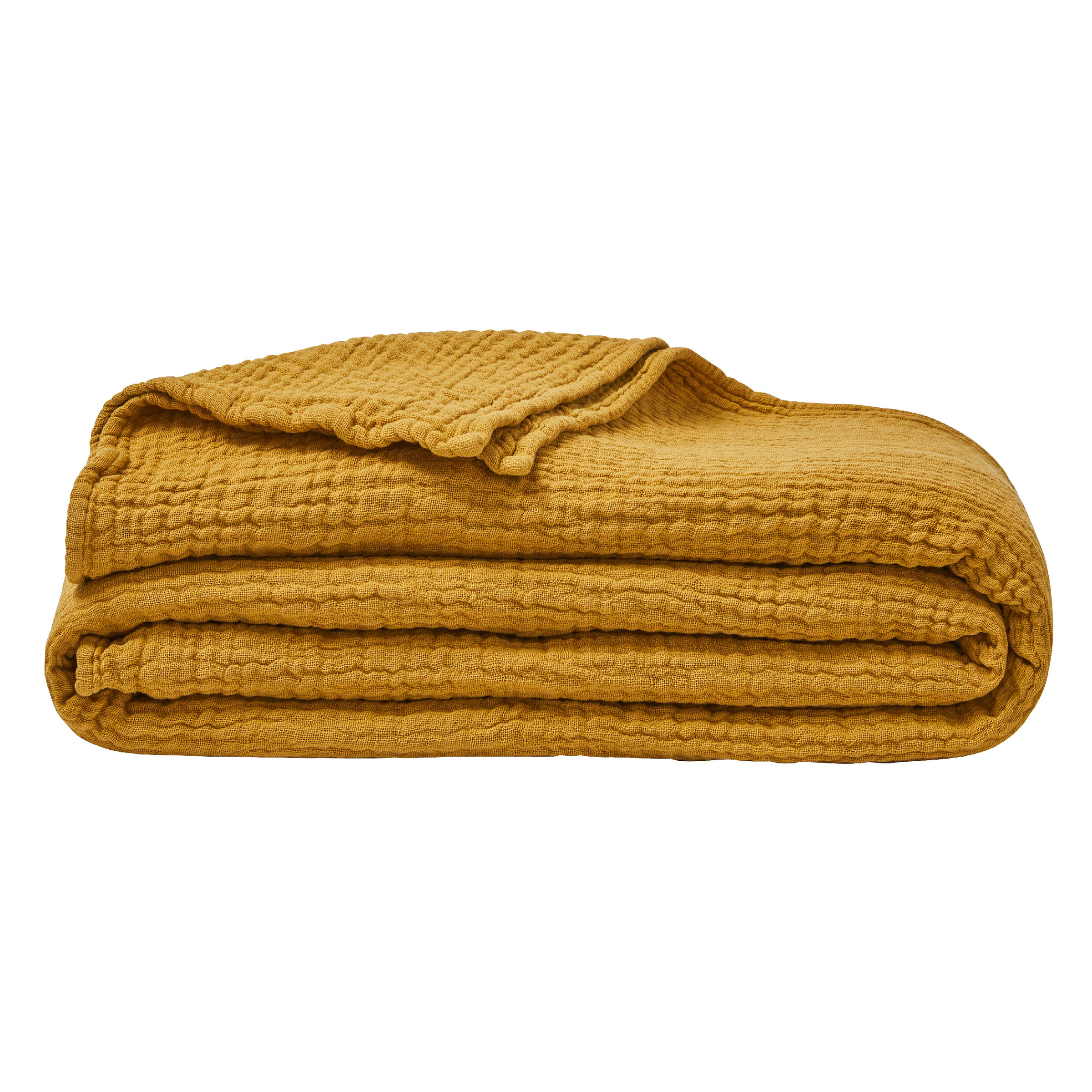 Essix Sprei Jazzy Stonewashed Katoengaas Moutarde 260 x 240 cm