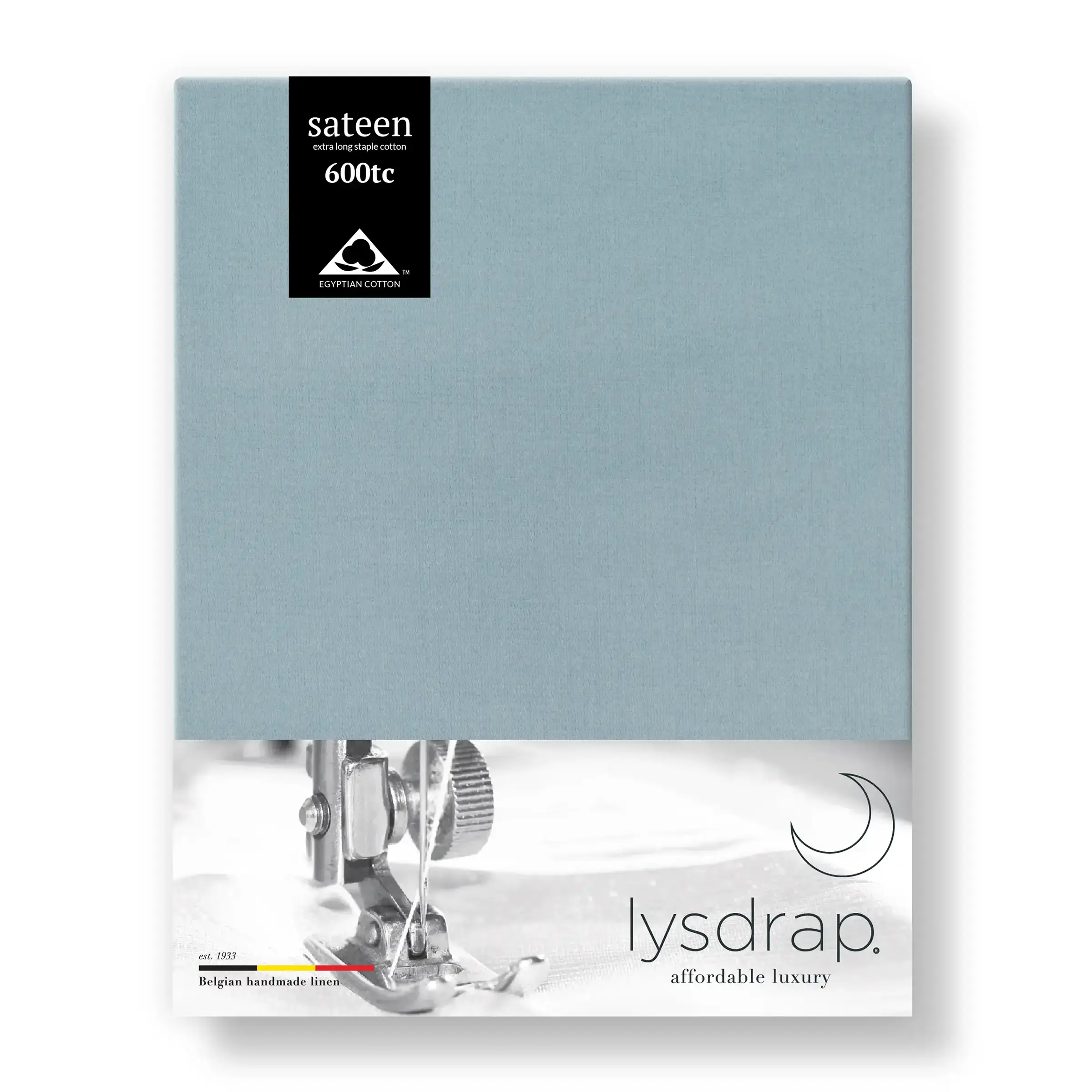 Lysdrap Hoeslaken Satijn 600TC Powder Blue