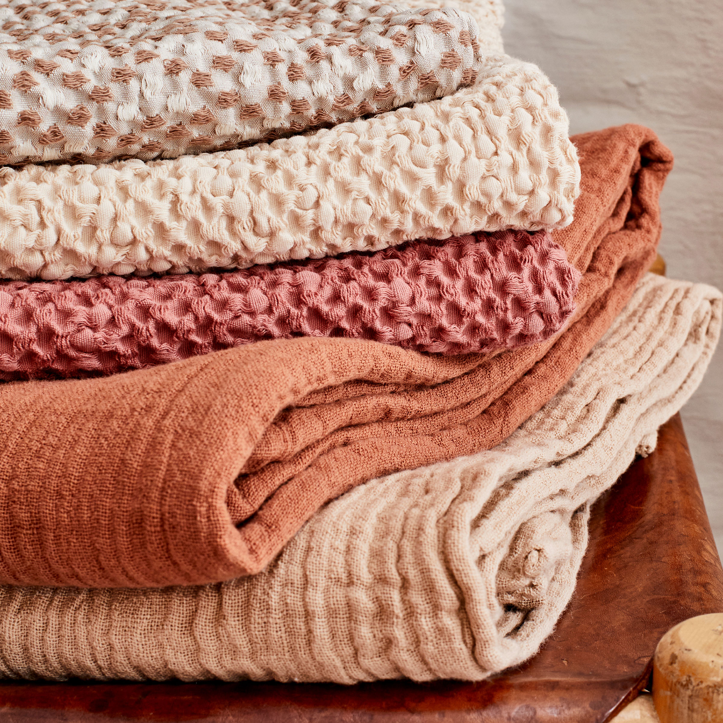 Essix Sprei Songe Stonewashed Katoen Fard 240 x 260 cm