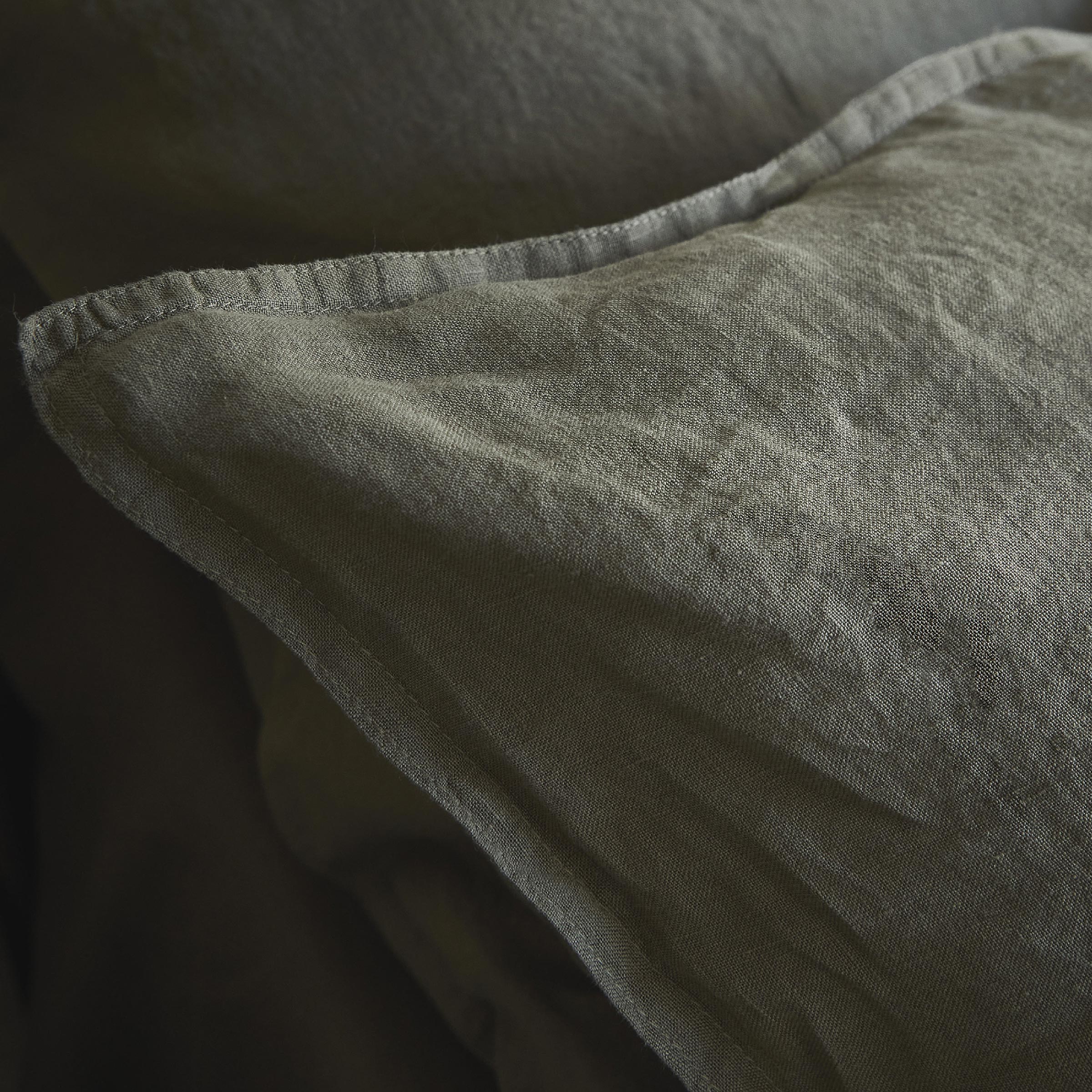 Alexandre Turpault Kussensloop Nouvelle Vague Stonewashed Linnen Kaki