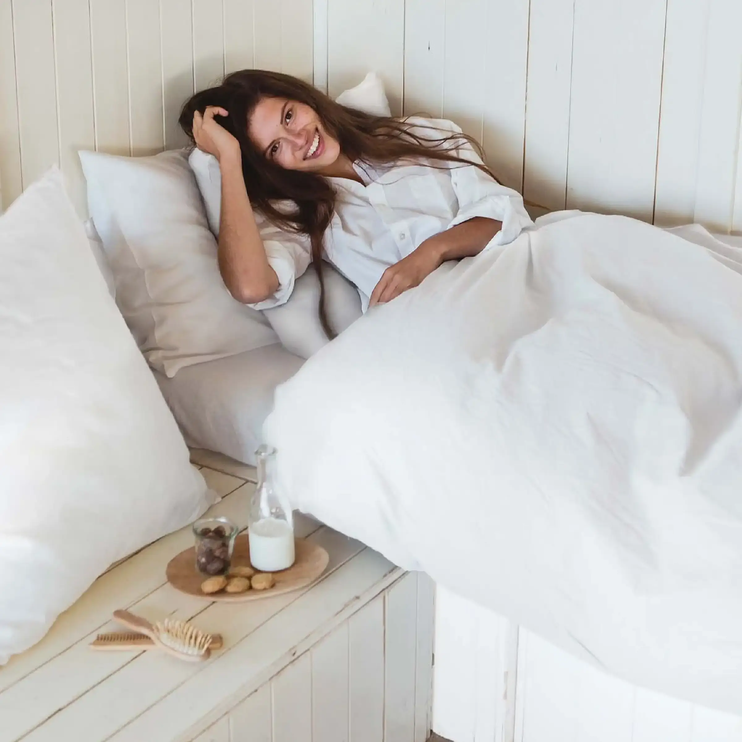 Libeco Dekbedovertrek California Halflinnen 160 gr/m2 Wit