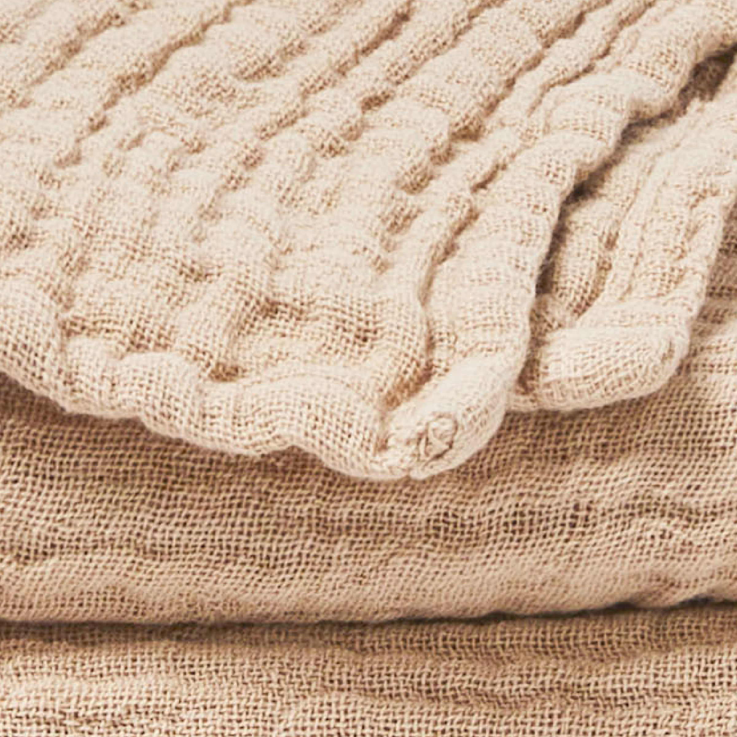 Essix Plaid Jazzy Stonewashed Katoengaas Biscuit 130 x 170 cm