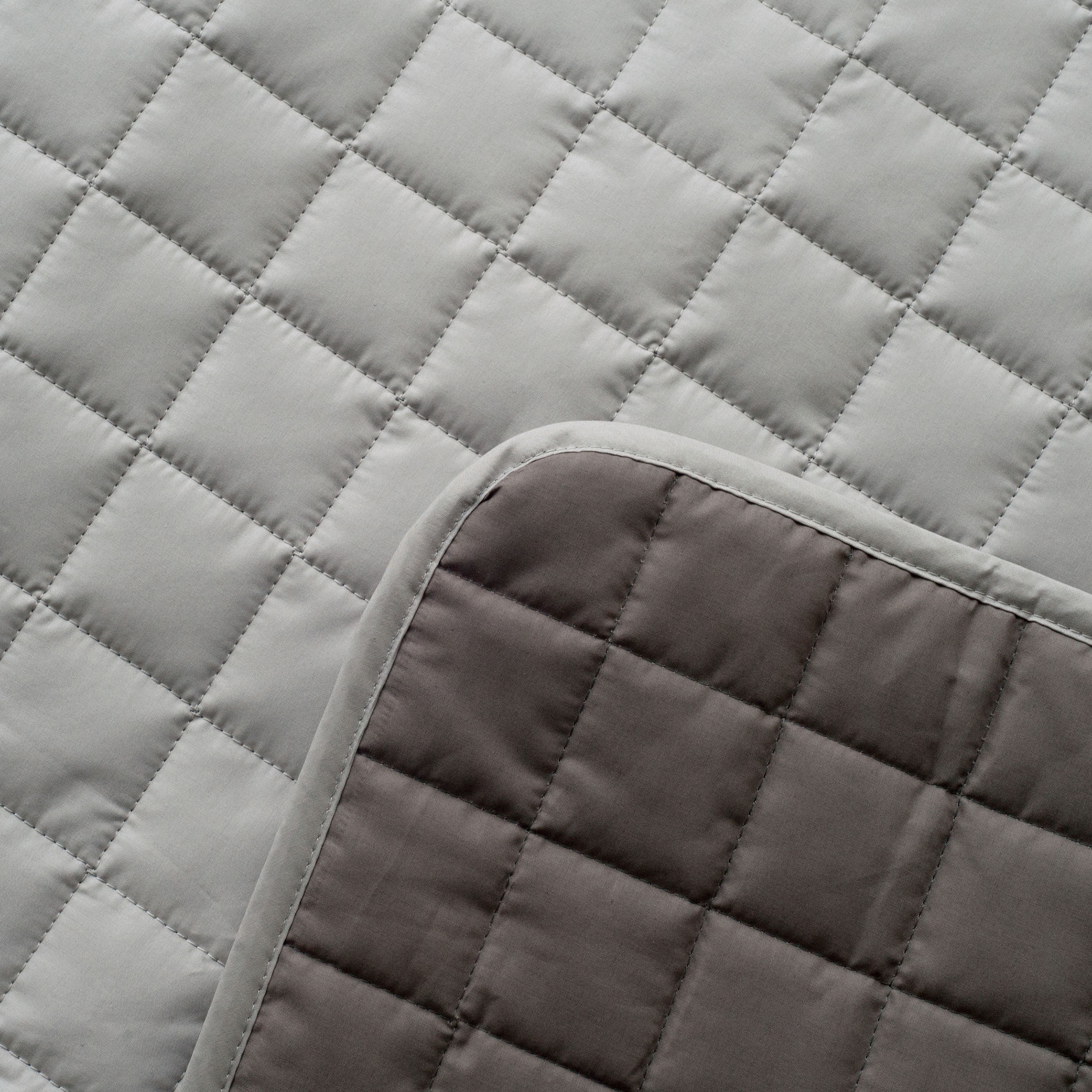 Dommelin Sierkussenhoes Block Percal 200TC Muisgrijs - Leisteengrijs