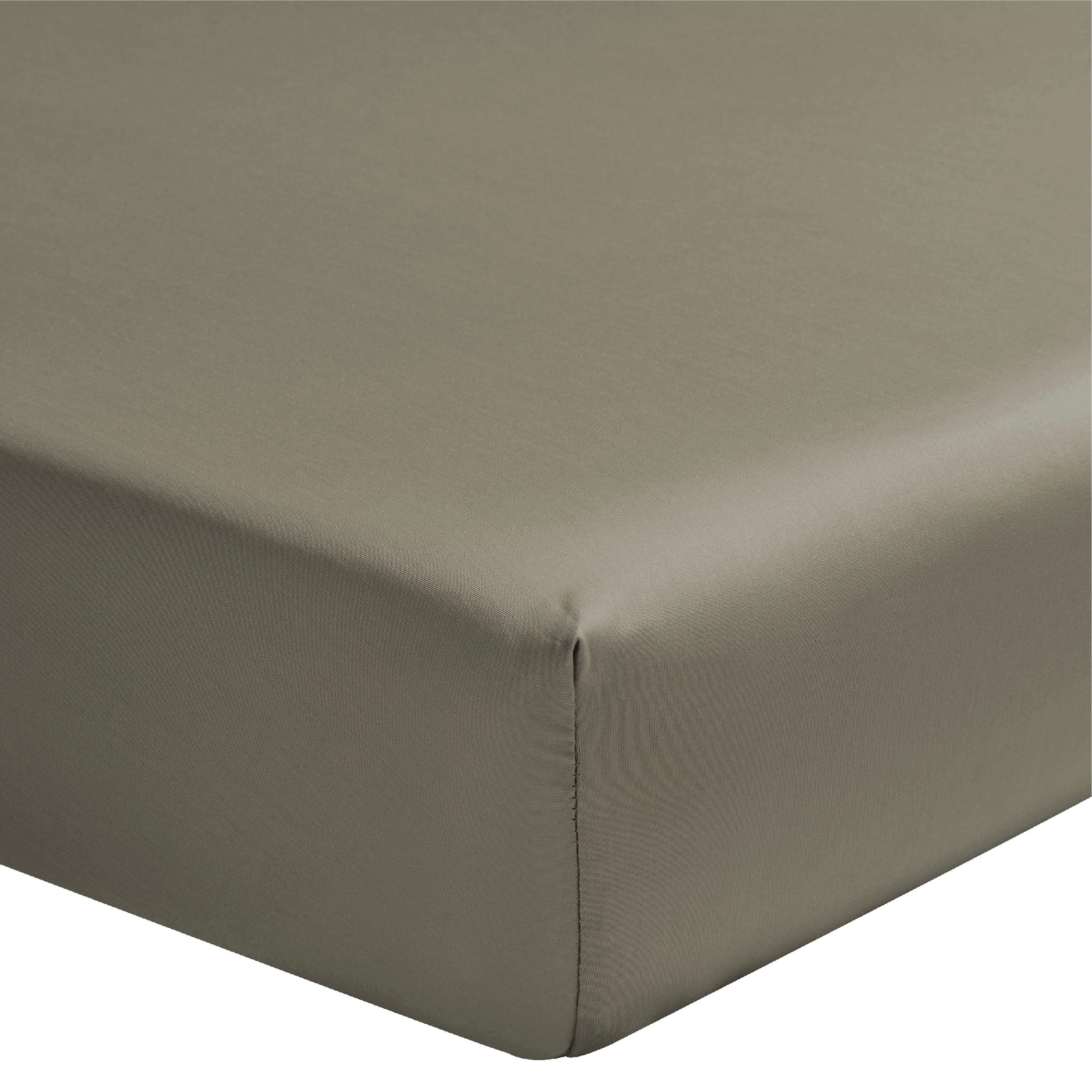 Alexandre Turpault Hoeslaken Teophile Organic Satijn 300TC Kaki