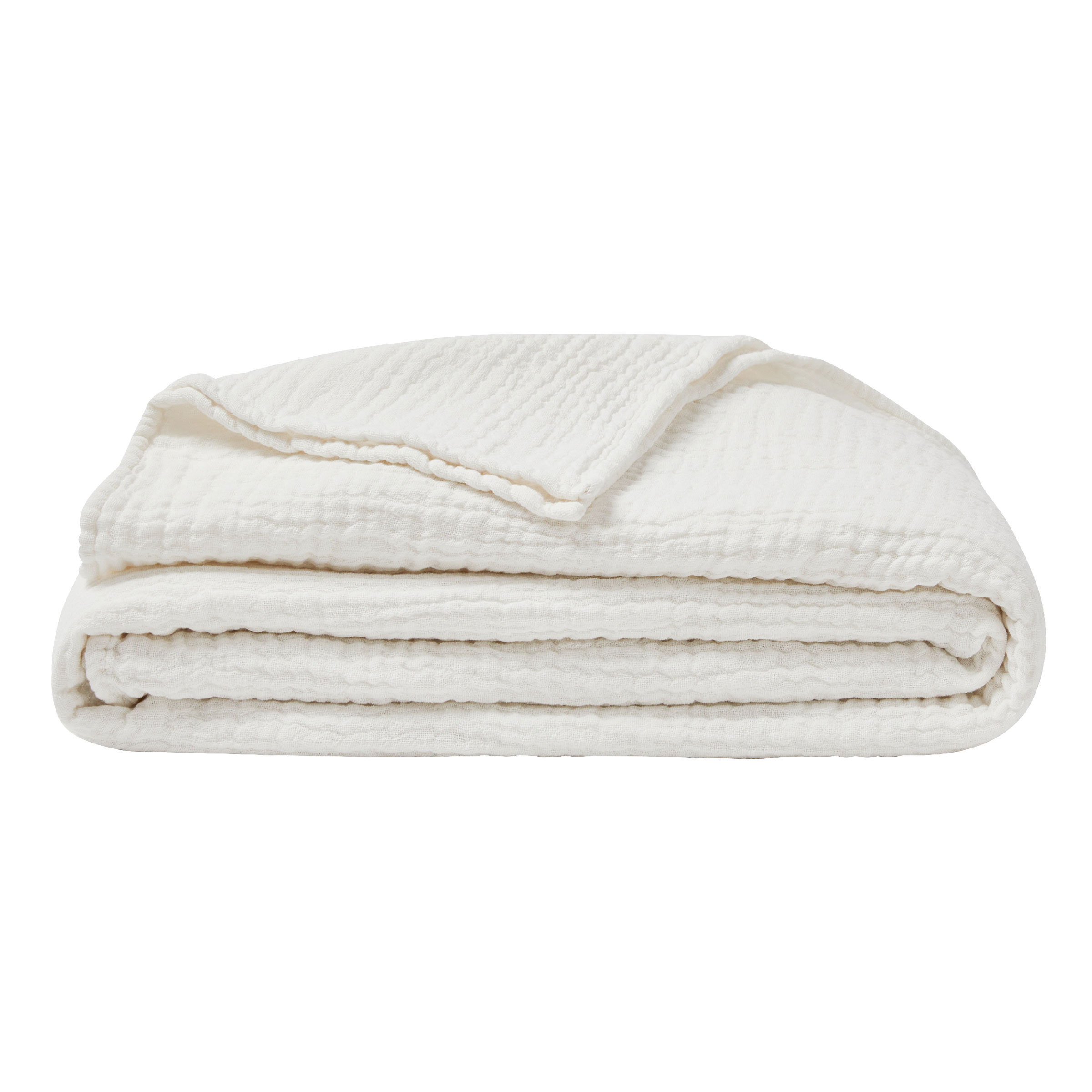 Essix Sprei Jazzy Stonewashed Katoengaas Wit 260 x 240 cm