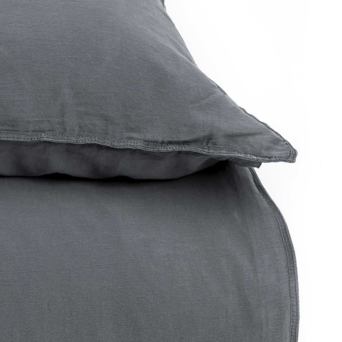 Mrs.Me Dekbedovertrekset Stilo Stonewashed Satijn 300TC Steel Grey