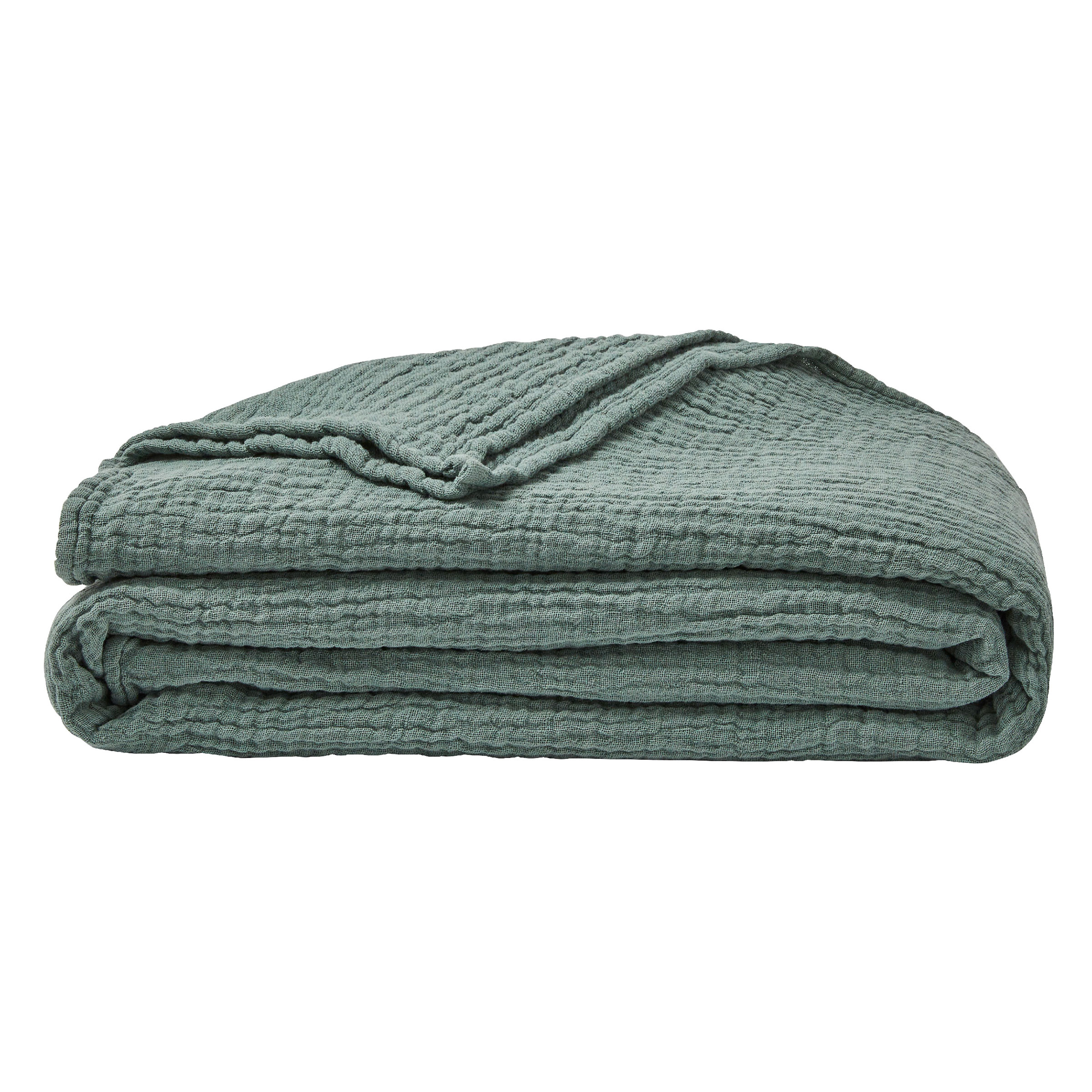 Essix Sprei Jazzy Stonewashed Katoengaas Sauge 260 x 240 cm