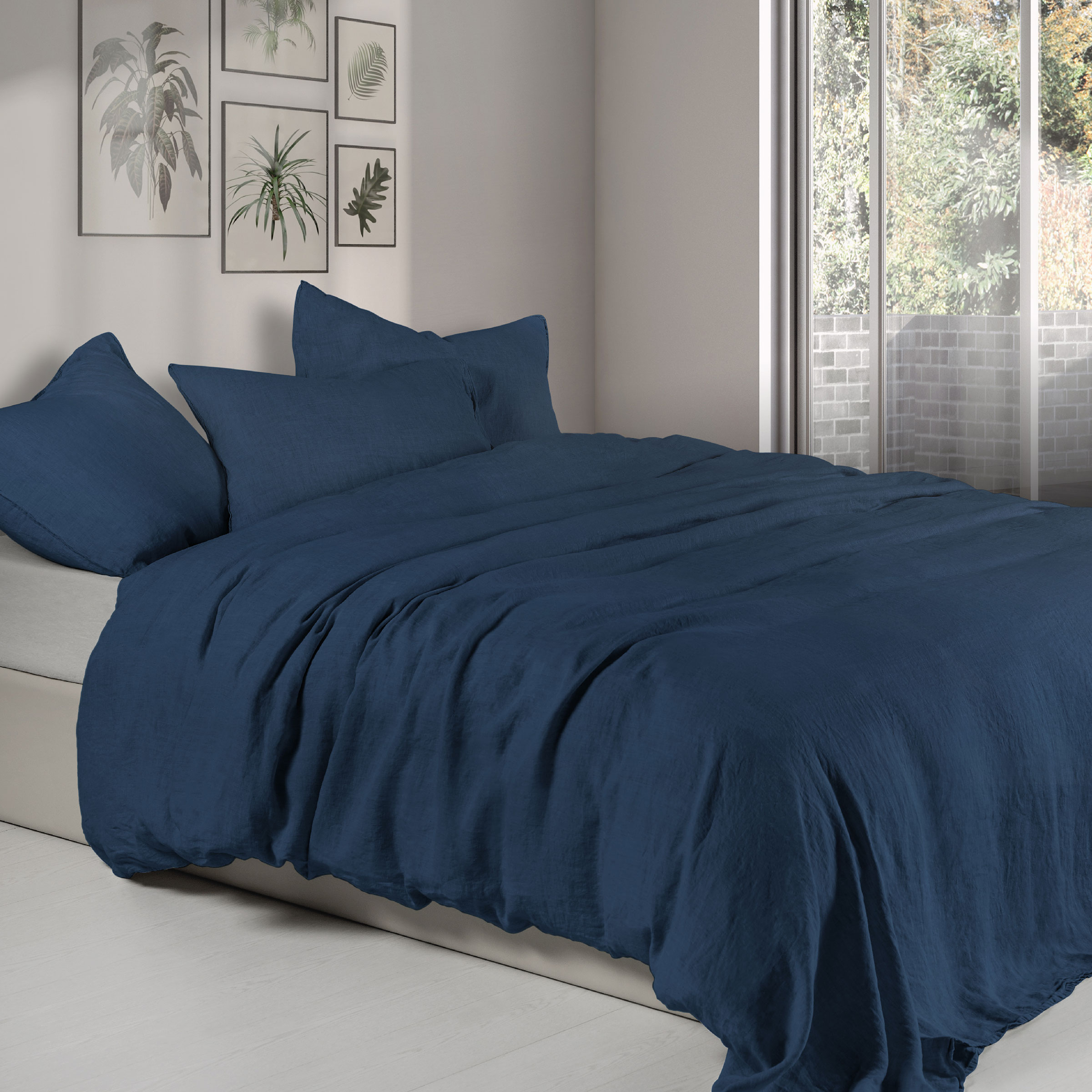 Dommelin Dekbedovertrekset Tough Stonewashed Linnen Navyblauw