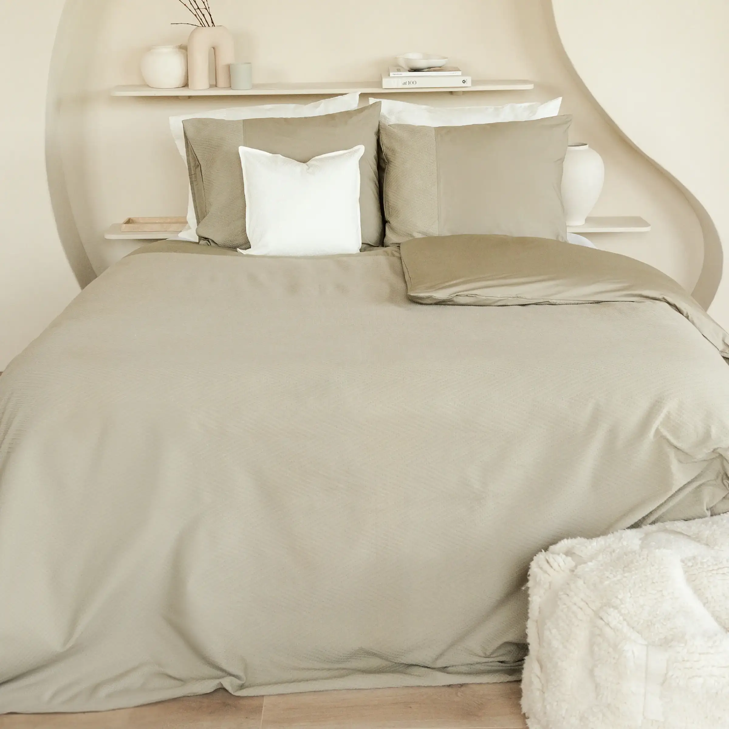 Dommelin Dekbedovertrekset Liva Percal 200TC Kaki