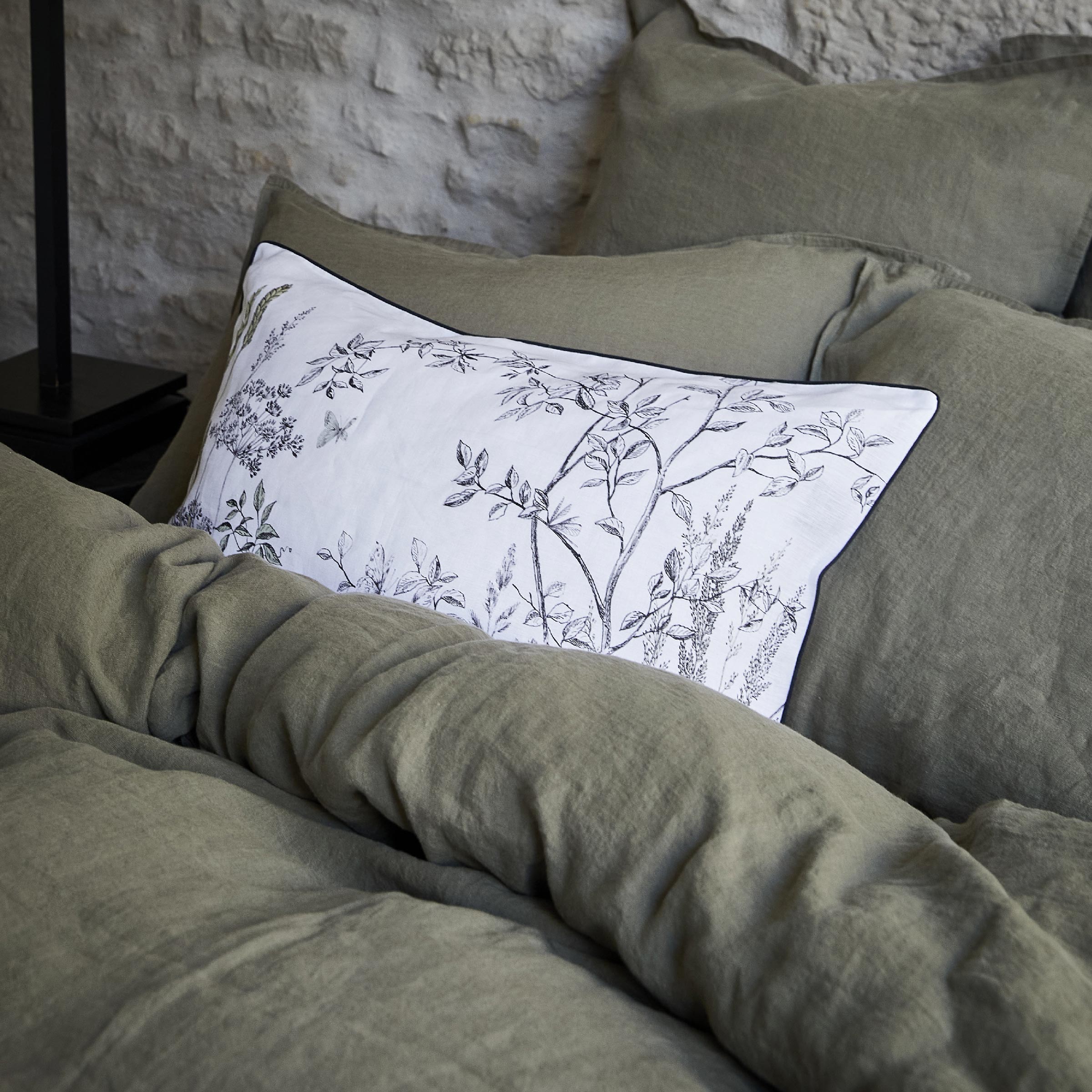 Alexandre Turpault Dekbedovertrek Nouvelle Vague Stonewashed Linnen Kaki