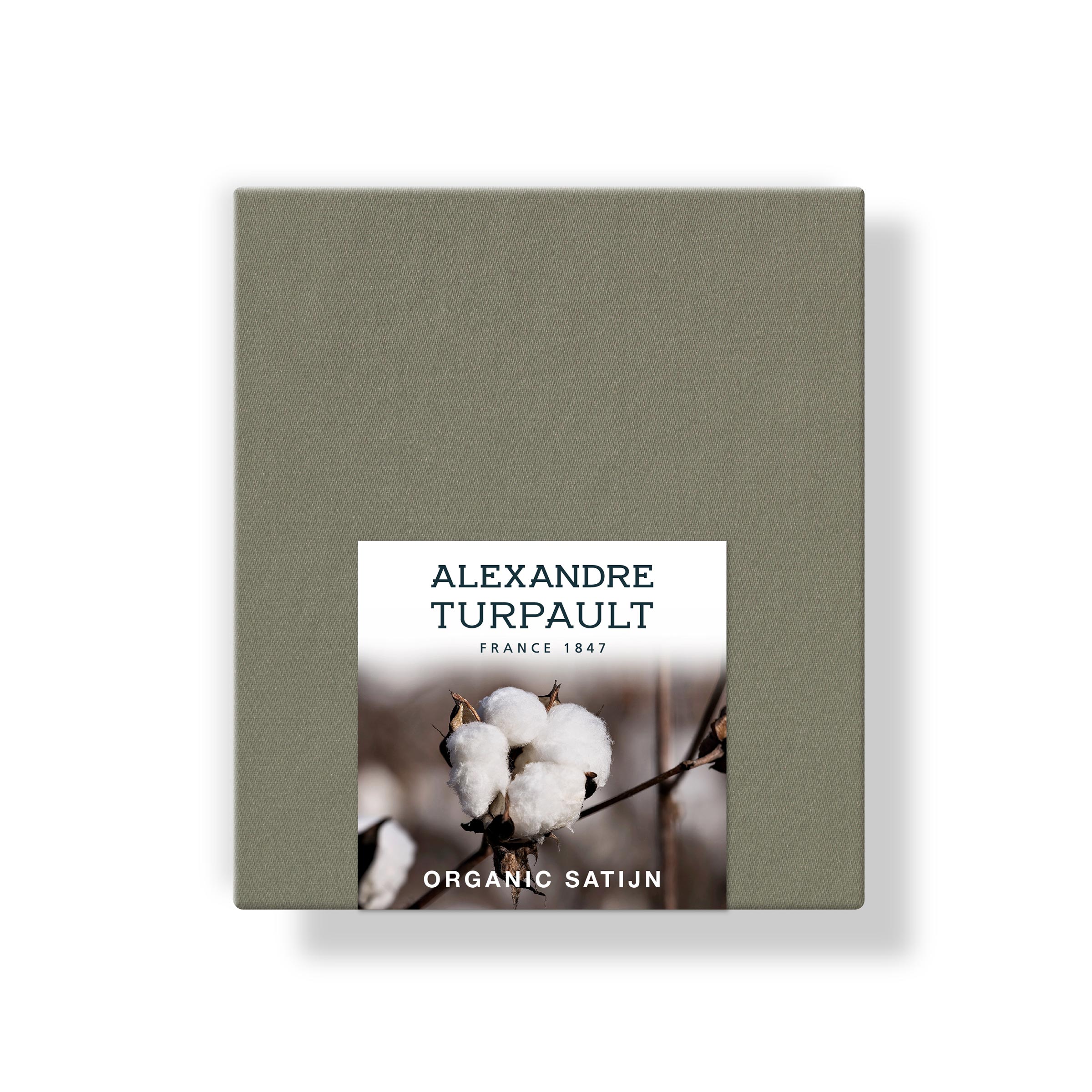 Alexandre Turpault Kussensloop Teophile Organic Satijn 300TC Kaki