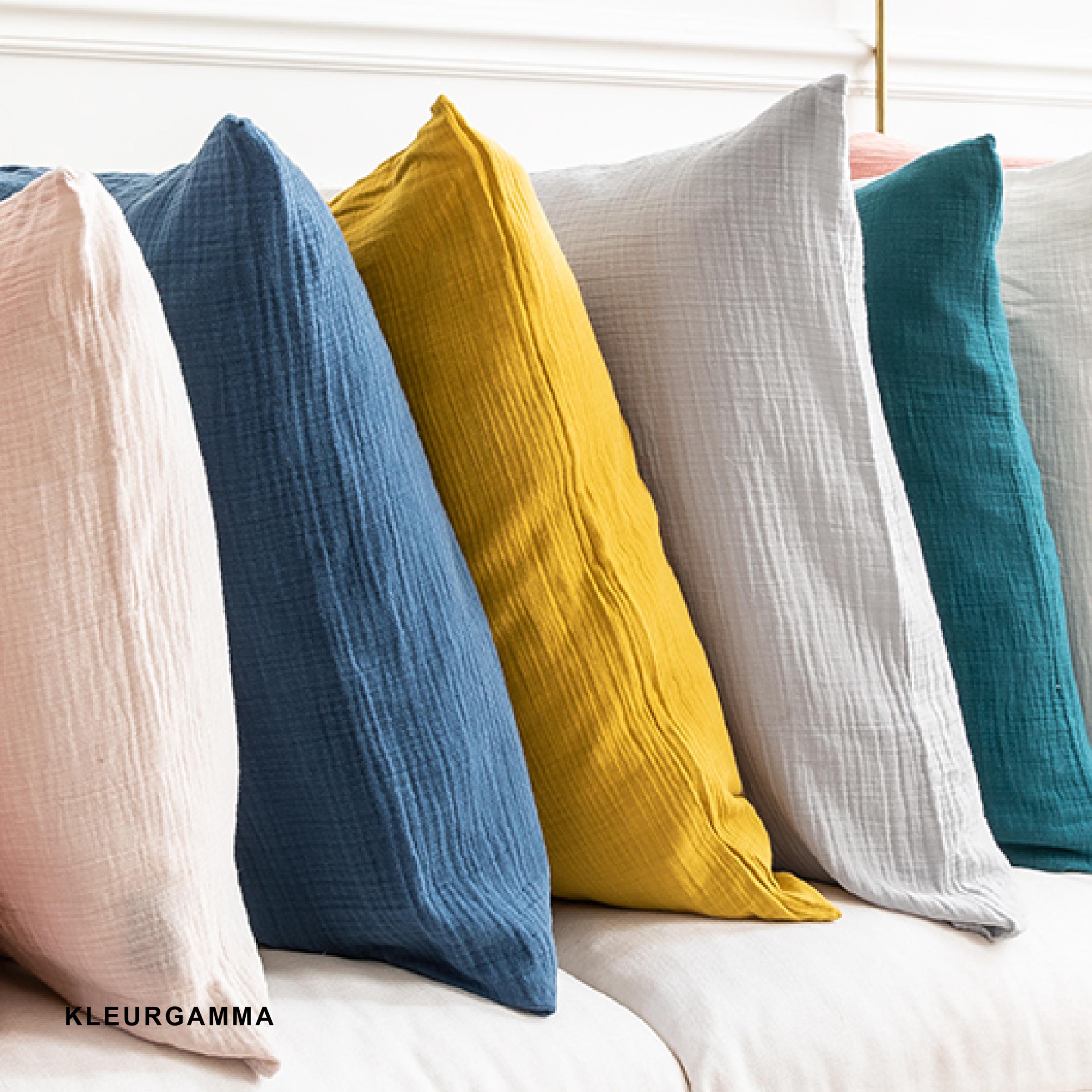 Essix Dekbedovertrek Set Tendresse Stonewashed Katoengaas 145TC Bleu de Chine 