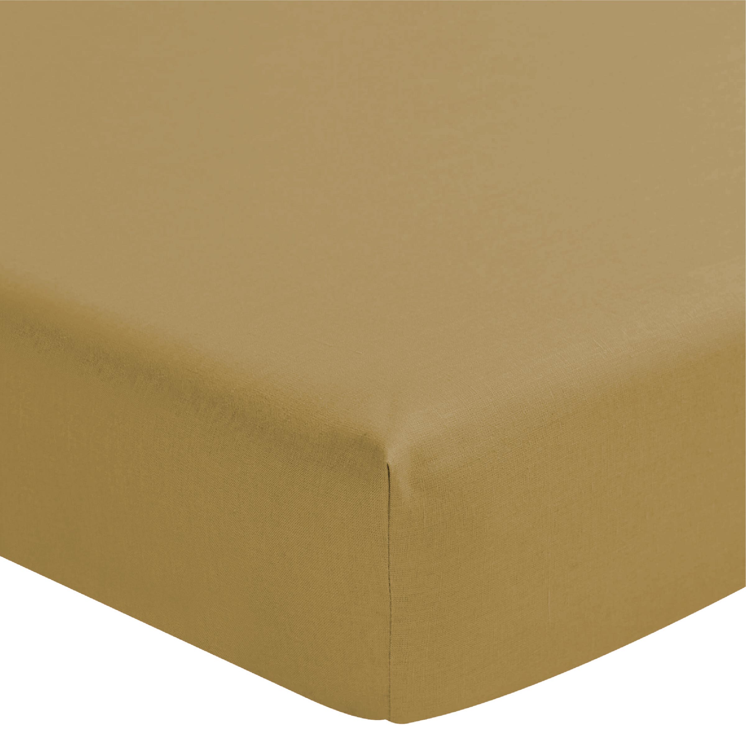 Alexandre Turpault Hoeslaken Nouvelle Vague Stonewashed Linnen Sienne