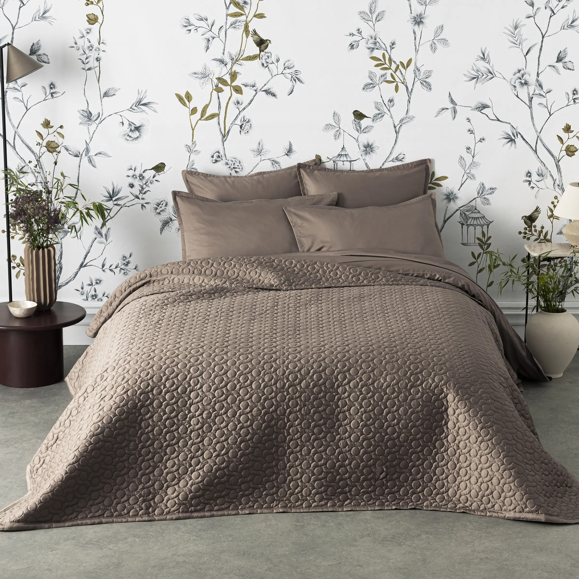 Alexandre Turpault Sprei Poesie Satijn Deer Brown 260 x 240 cm